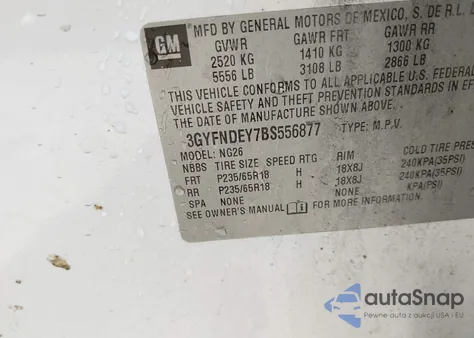 2011 Cadillac Srx Luxury Collection from USA, damaged, VIN 3GYFNDEY7BS556877